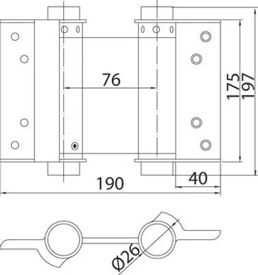 Zdjęcie produktu dla 175 mm niklowany zawias sprężynowy