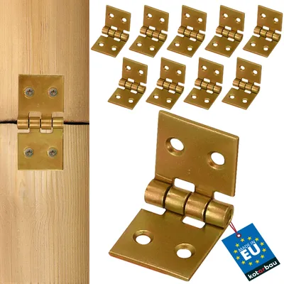 Obrázok produktu pre KOTARBAU® Stavebný záves Opletený oceľový záves na krabice Pozinkovaný zlatý 50 X 25 MM Sada 10 ks