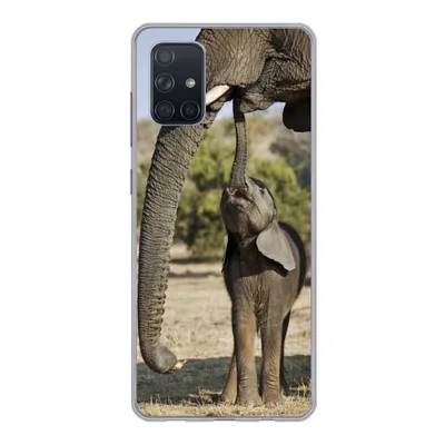 Produktbild von MuchoWow® Handyhülle Schutzhülle Hülle für Samsung Galaxy A51 5G Elefant - Tiere - Gras - Natur Silikon Softcase Handy Hülle - Abbildung