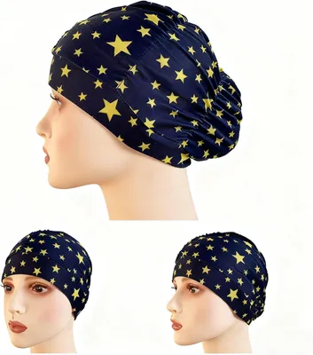Imagen del producto de Gorro de natación para cabello largo, altamente elástico, con un diseño único, talla única, ideal para actividades acuáticas