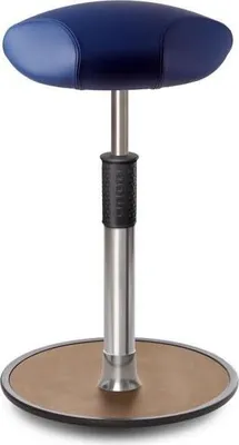 Produktbild von Sitz- Stehhocker Free Tall Triangel Boxmark Leder Blau Chrom /Natur.