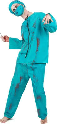 Immagine prodotto di Costume da uomo da chirurgo zombie per Halloween, blu - XL