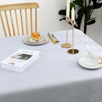 Produktbild von Garten-Tischdecke, wasbar, rechteckig, 130 x 160 cm, Polyester, Tischwäsche, Jacquard, Garten, Tischdecke, Dekorationen, pflegeleicht, grau