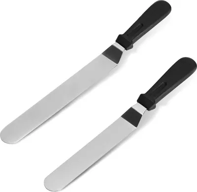 Produktbild von Winkelpalette Torte, 2 Stück Professional Angled Offset Cake Spatula, Tortenspachtel mit 6 inch,8 inch Edelstahlklingen for Decorating Cakes, Pastries and Baking