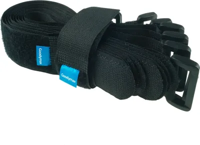 Produktbild von 10 x Klettkabelbinder Kunststofföse 30 cm schwarz - Klett / Flausch auf UNTERSCHIEDLICHEN SEITEN! - Goodymax®