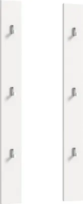 Produktbild von Paneel 2er Set Weiß Hochglanz, 6 Haken, 13x115x3 cm,