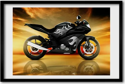 Produktbild von Bild 60x40 MDF-Rahmen, Wandkunst Motorrad