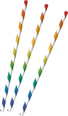 Produktbild von Trinkhalme aus Papier Regenbogenfarben