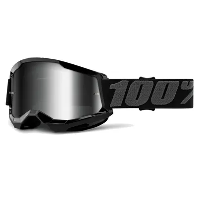 Produktbild von 100% Motocross Brille Strata 2 Verspiegelt , Schwarz