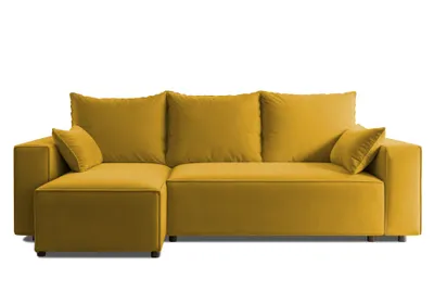 Produktbild von 4ALLHOME Ecksofa mit Schlaffunktion TOBI, Couch, Sofa mit Bettkasten, Eckcouch, L-Form Velo 626 Senfgelb