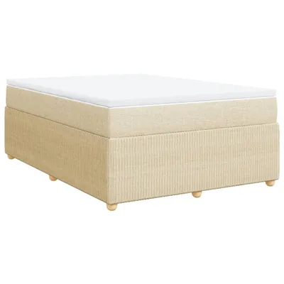 Produktbild von Boxspringbett mit Matratze Creme 140x190 cm Stoff