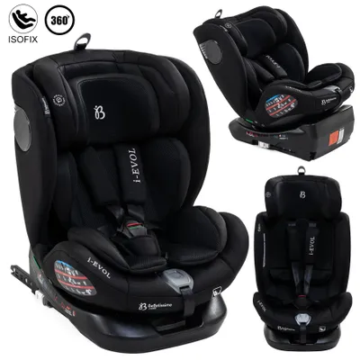 Image de Bebelissimo - EVOL - Siège enfant 40-150 cm - 360° - RWF/FWF - ISOFIX - TOP TETHER - Harnais 5 points - Appuie-tête réglable - black