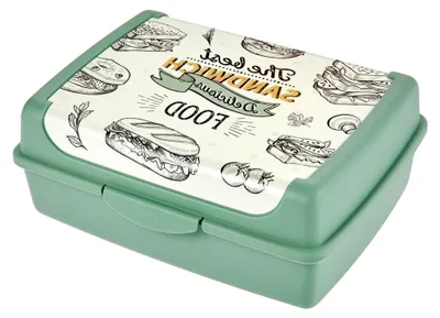 Produktbild von keeeper Handliche Box für Essen, 1 l, Brotdose / Lunchbox, 17 x 13 x 7 cm, Design Sandwich, Carla Midi, Grün (Nordic Green)