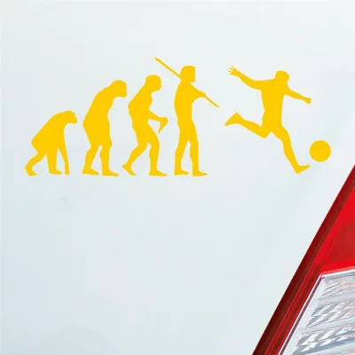 Produktbild von Auto Aufkleber Evolution Fussball Sport Fußball Soccer 15x6 cm Gelb Sticker Heckscheibenaufkleber