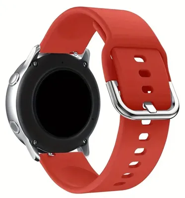 Image de Bracelet de 20 mm, compatible avec les montres connectées Samsung, Xiaomi, Huawei, Amazfit et Garmin, fermeture métallique, couleur rouge