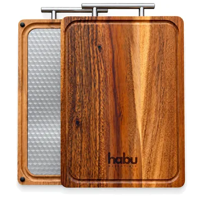 Produktbild von Habu Essentials Schneidebrett aus Walnussholz & 304 Edelstahl