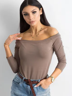 Zdjęcie produktu dla Basic Feel Good bluzka damska bez ramiączek Zuleika brązowa XS
