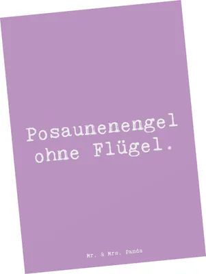 Produktbild von Mr. & Mrs. Panda Postkarte Spruch Engel Posaune - Lavendeltraum - Geschenk, Fotokarte, Musiker, Ansichtskarte, bildkarte, Musik, Postkarten, Spielen lernen, Orchester