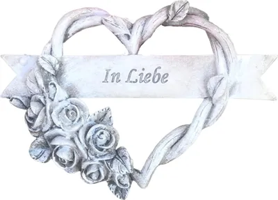 Produktbild von Grabschmuck Rosenranke Rosenblüten HERZ  Rosenherz  Grabdekoration 14cm In Liebe