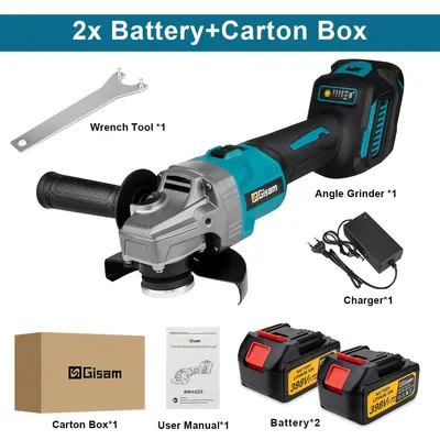 Produktbild von Akku Winkelschleifer - 18V bürstenlos - 125 mm Scheibe - 7 Stufen - Schleifen & Schneiden - Drehzahl regelbar - 2 Akkus