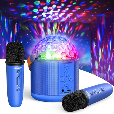 Immagine prodotto di Macchina karaoke - Set karaoke per bambini - 2 microfoni - Blu