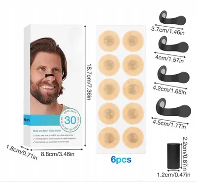 Obrázek produktu pro Magnetický klips na nos proti chrápání náplasti na nos volné dýchání sada XL