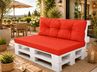 Produktbild von Best for Garden Sitzkissen Palettenkissen für 2 Personen mit Rückenteil für Bank Bankauflage 120x80x10-16 cm