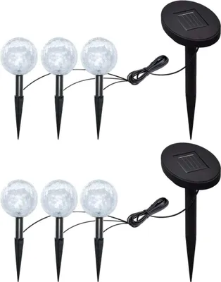 Obrázek produktu pro Zahradní světla 6 ks LED se zemními bodci a solárními panely