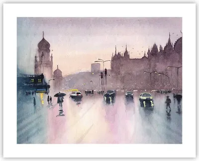 Produktbild von Poster - Poster ohne Rahmen - Aquarell Stadt historische Denkmäler - 50x40 cm - Wand Bild - Wanddeko - Wandbilder - Kunstposter - Wandposter - Bilder - Kunstdruck - Wanddekoration - P2XAA50x40-4579