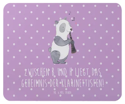 Produktbild von Mr. & Mrs. Panda Mauspad Klarinette Geheimnis - Lavendeltraum - Geschenk, Musik, Notenlesen, Mousepad, laptop, Mouse Pad, Musikunterricht, Klang, notebook, Musiker