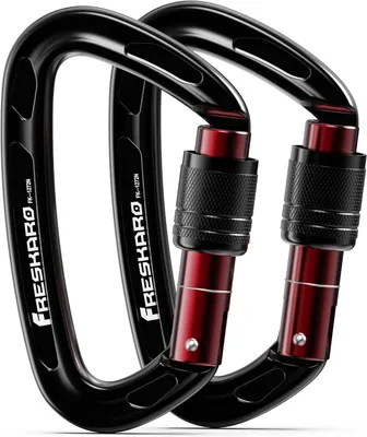 Produktbild von Karabinerhaken 25kN, Doppelsicherung, schwarz, für Klettern