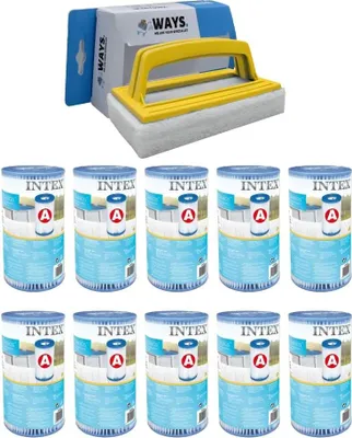 Produktbild von Intex - A-Filter - 10 Stück - Passend für Filterpumpe 28604GS/28638GS/28636GS & WAYS Scheuerbürste
