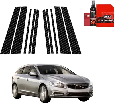 Image de Film de protection en carbone 10 en 1 pour les montants B et C - Volvo V60 Break (2011-2018) Grizz Protector
