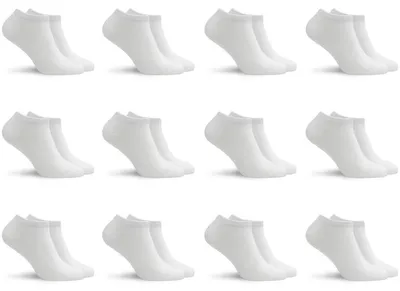 Produktbild von Sukats® Sneaker Socken, 12 Paar, Damen und Herren, 39-42, Weiß, Nahtlos, Knöchelsocken, Kurze Socken