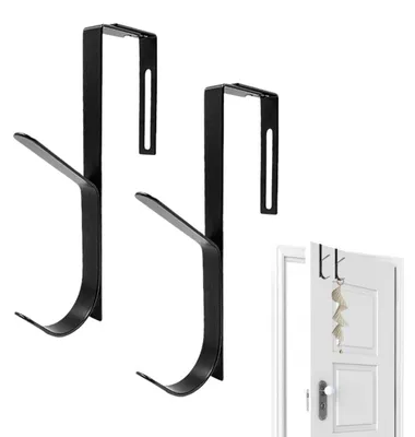 2 verstellbare Türhaken für Paneele 3,5–9,5 cm, schwarz