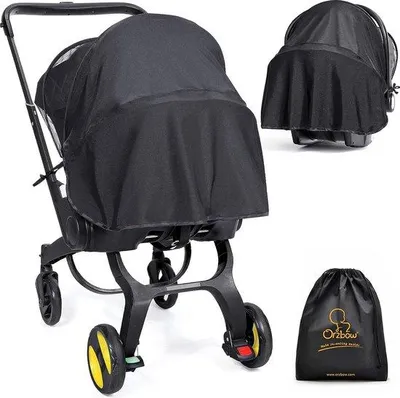 Produktbild von Babyzitje-Sonnenhut mit UPF 50+ Schutz, atmender Sonnenschirm, mit Stützen, universell einsetzbar, Mückenabweiser, für große Kinder, schwarz