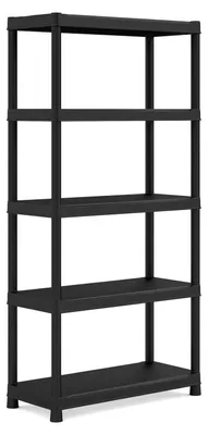 Obrázok produktu pre Plastový regál 1820x900x400 mm, 5 políc nosnosť 275 kg, čierny