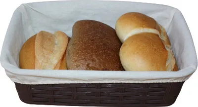 Produktbild von Brötchenkorb rechteckig mit Stoffeinsatz 25,8 x 18 x 7,5 cm Kunststoff Brot