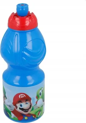 Produktbild von STOR STOR Original Kinder-Trinkflasche mit Super Mario-Grafiken, 400 ml, BPA-frei, mit Tropfschutz, Anti-Rutsch-Band und ergonomischer Form.