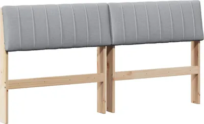 Zdjęcie produktu dla vidaXL Zagłówek tapicerowany jasnoszary 150 cm lite drewno sosnowe