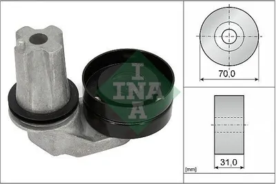 Produktbild von INA 534 0694 10 Spannarm Keilrippenriemen Ø70mm für LAND ROVER Range Rover Sport (L320) Discovery IV (L319) Discovery III (L319) Discovery III Van