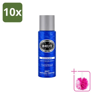 Productafbeelding van 10 x Brut Oceans Deodorant Spray - 200 ml - Voordeelverpakking - 10 stuks