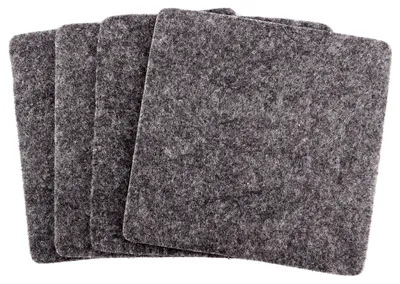 Filz-Glasuntersetzer, 10 Stück, 10 cm, quadratisch, dunkelgrau