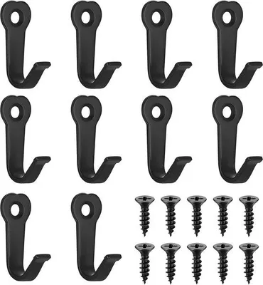 Image de Crochets muraux noirs, lot de 10