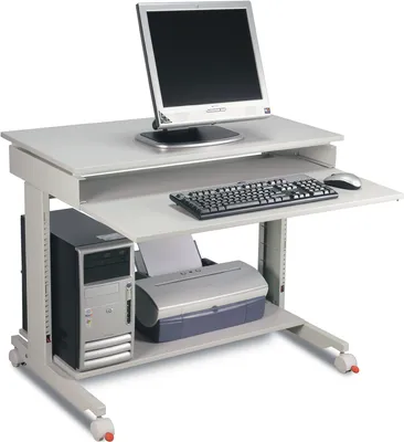 Produktbild von PC-Arbeitstisch H720-1100xB900xT500mm lichtgrau, RAL 7035 fahrbar
