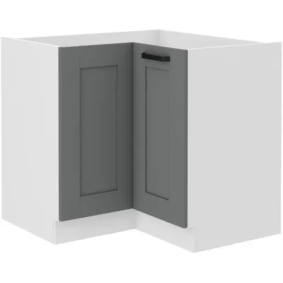 Image de Armoire d’angle inférieure LAILI – 90x90 cm, gris / blanc