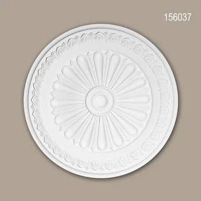 Produktbild von PROFHOME 156037 Rosette aus Polyurethan Stuck Deckenrosette Zierelement Ø 33 cm