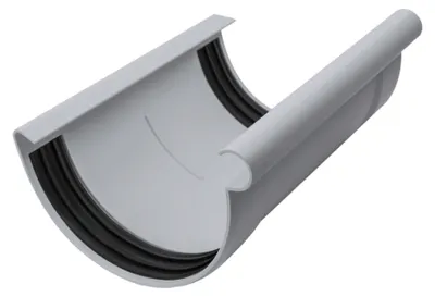 Produktbild von INEFA Rinnenverbinder halbrund, PVC NW150 / 150mm Grau Dachrinnenverbinder, einfache Steckmontage, Germany