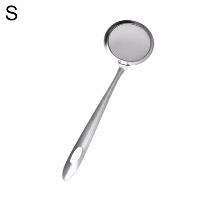 Produktbild von Edelstahl Langgang Griff Küche Nahrung Wasseröl Colander Sieb Fliter-SilberGröße:S