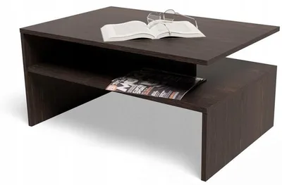 Produktbild von MATKAM Couchtisch BOSTON EX3, H45 x B90 x T60 cm, Moderner Stil, mit praktischer Ablage, Einfache Montage, Perfekt für Wohnzimmer, (Wenge)